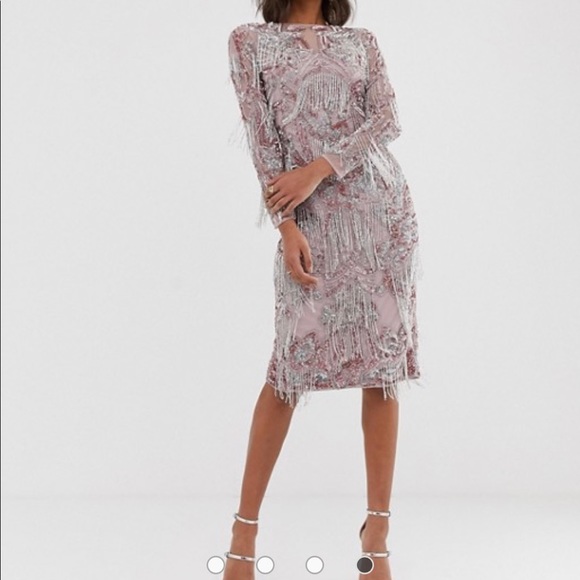 ASOS Dresses & Skirts - ASOS Beaded Midi Fringe Dress